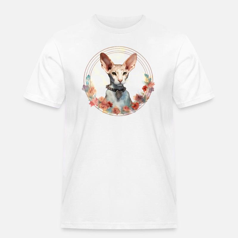 Cornish Rex Cat Boho Style, Koty miłosne - Męska koszulka robocza - biały
