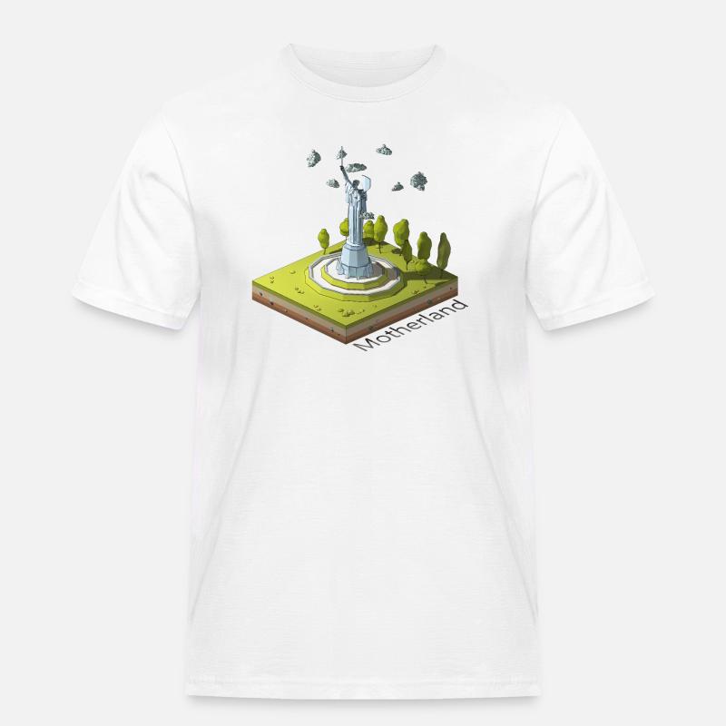 Geometrisches Low-Poly Das Mutterland ruft - Männer Workwear T-Shirt - Weiß