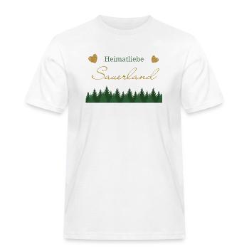 Heimatliebe Sauerland - Männer Workwear T-Shirt - Weiß - Vorne - AI Model Male 185 dark (185cm)