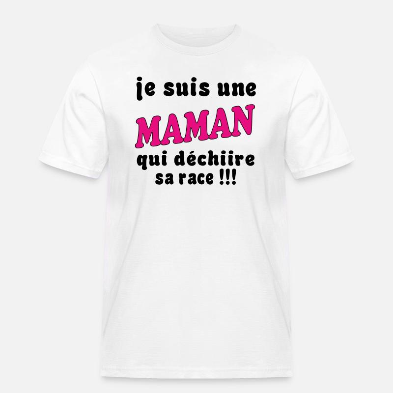 Ich bin eine MAMA... - Männer Workwear T-Shirt - Weiß