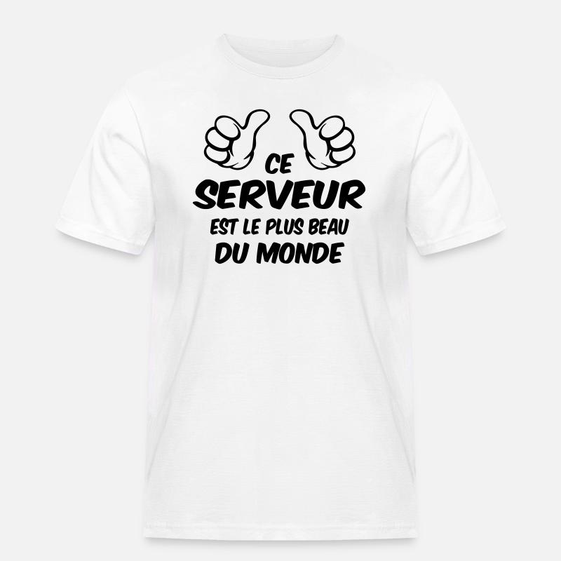 BESTER SERVER - Männer Workwear T-Shirt - Weiß