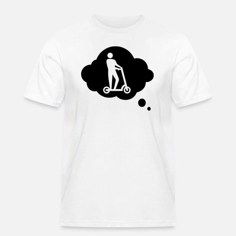E-Scooter E-Roller Scooter - Männer Workwear T-Shirt - Weiß