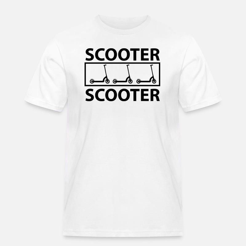 E-Scooter E-Roller Scooter - Männer Workwear T-Shirt - Weiß