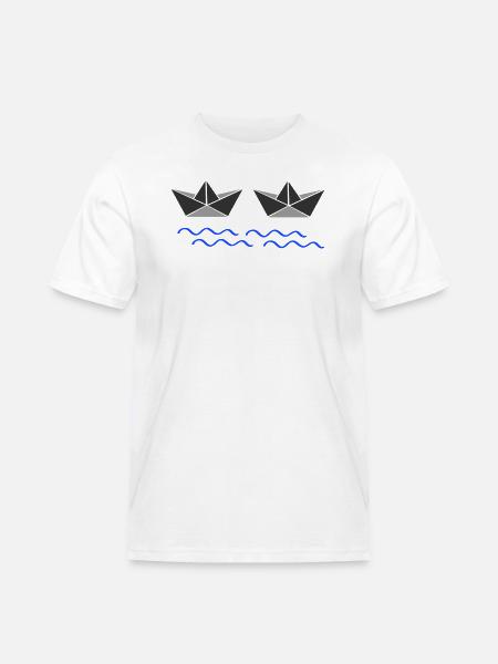 papierboote 02 - Männer Workwear T-Shirt - Weiß