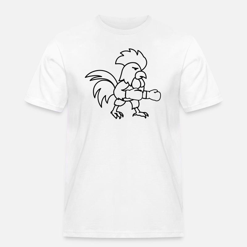 hahn boxer - Männer Workwear T-Shirt - Weiß