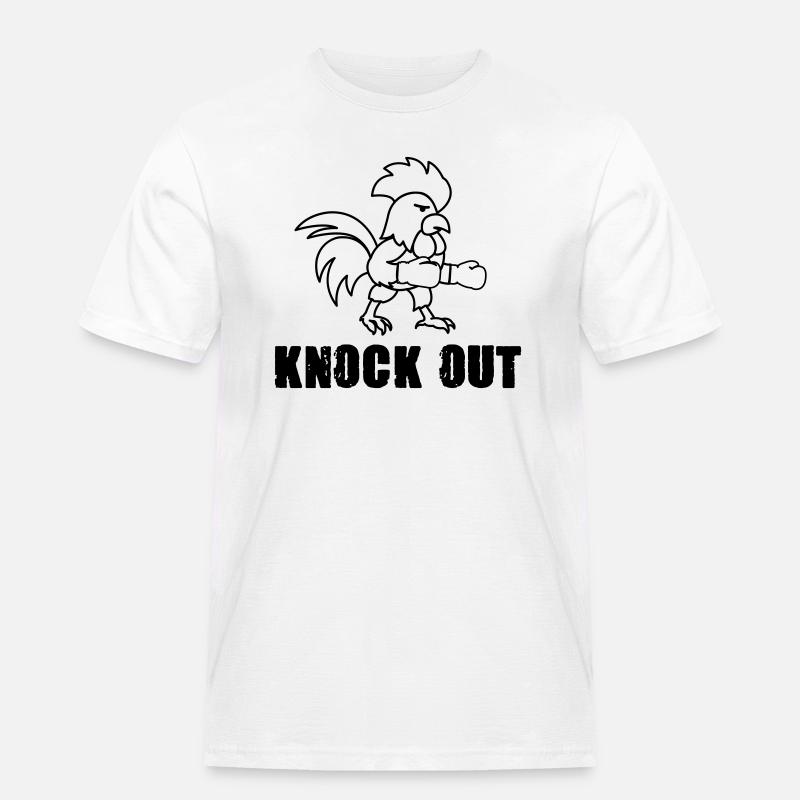 hahn boxer knock out comic - Männer Workwear T-Shirt - Weiß
