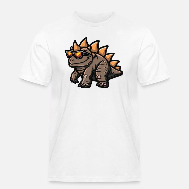 Dinosaurier stegosaurus Comic Cool - Männer Workwear T-Shirt - Weiß