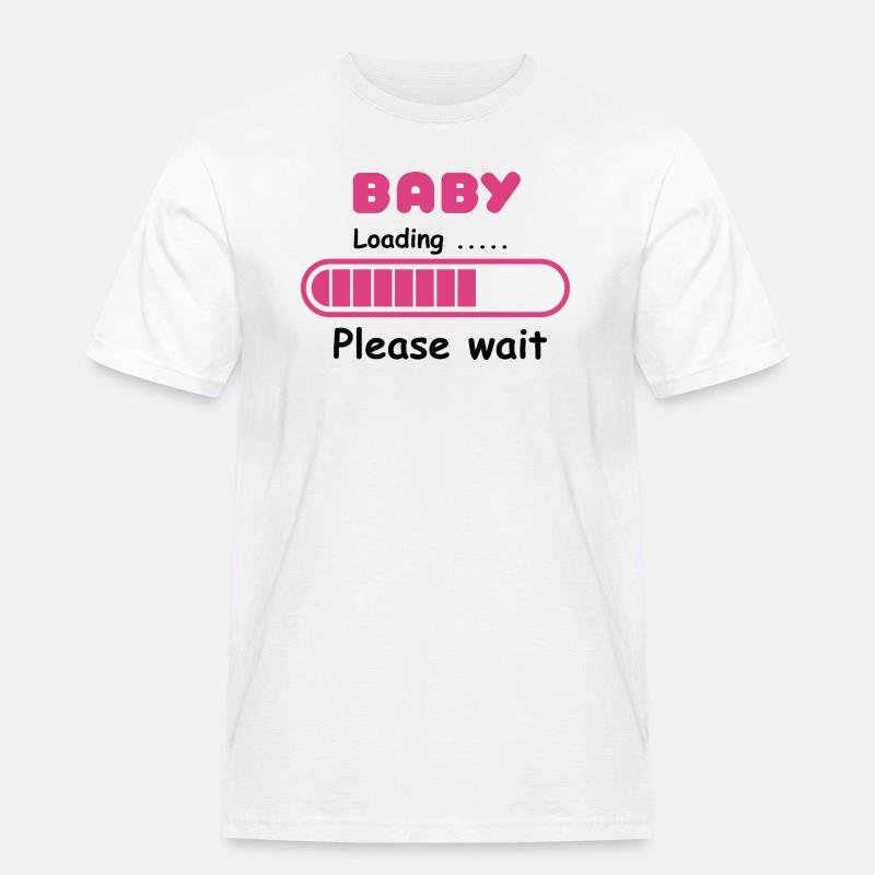 Baby wird geladen - bitte warten - Männer Workwear T-Shirt - Weiß
