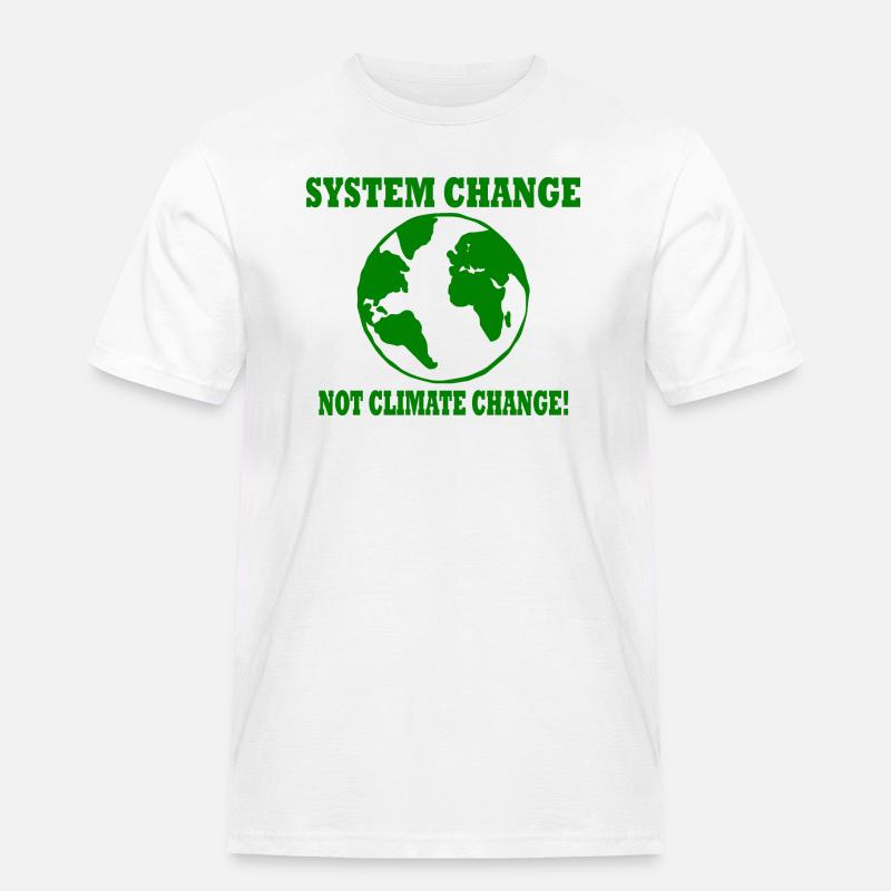 system change not climate change - Männer Workwear T-Shirt - Weiß