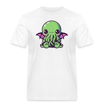 Kawaii Cthulhu - Männer Workwear T-Shirt - Weiß - Vorne - AI Model Male 185 dark (185cm)