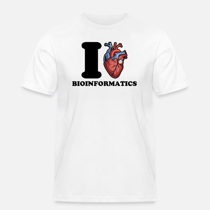 Ich liebe Bioinformatik - Männer Workwear T-Shirt - Weiß