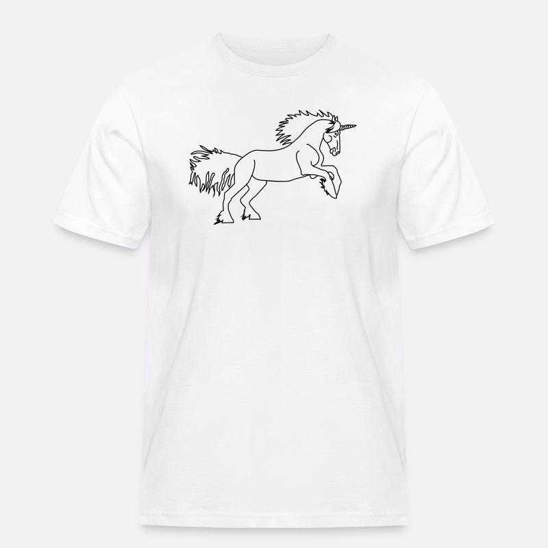 DAS Einhorn - Männer Workwear T-Shirt - Weiß