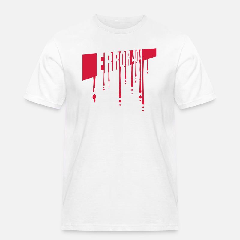 Blut Tropfen Error 404 - Männer Workwear T-Shirt - Weiß
