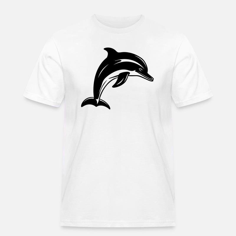 Delfin - Männer Workwear T-Shirt - Weiß