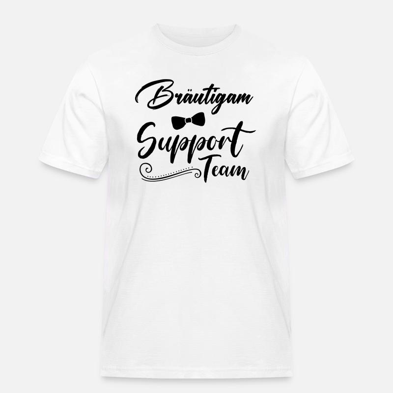 bräutigam support team - Männer Workwear T-Shirt - Weiß