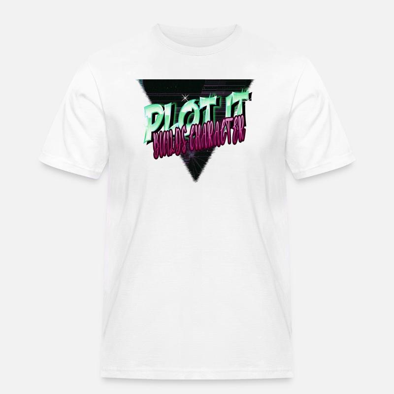 funny present storytelling techniques - Männer Workwear T-Shirt - Weiß