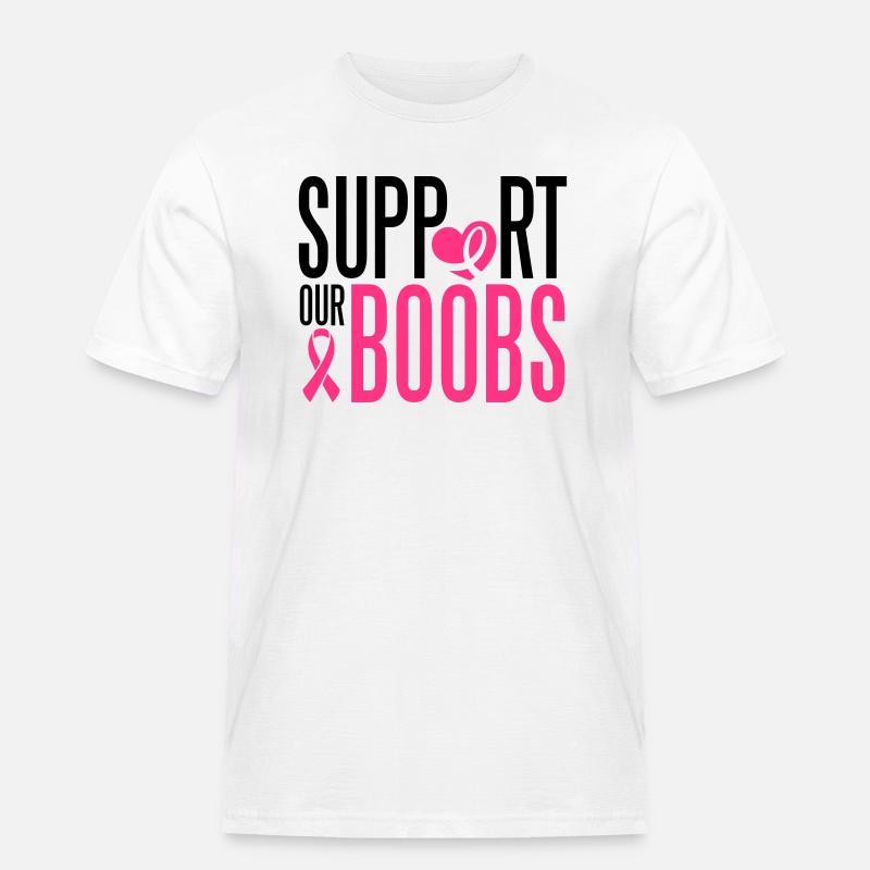 Support our boobs - Männer Workwear T-Shirt - Weiß