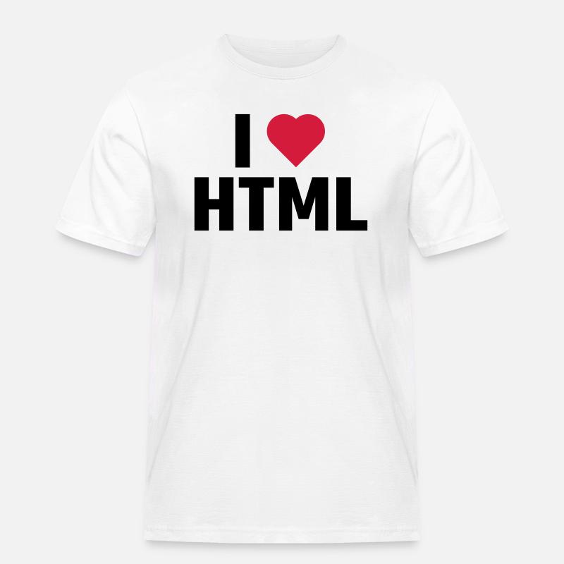 Ich liebe HTML - Männer Workwear T-Shirt - Weiß