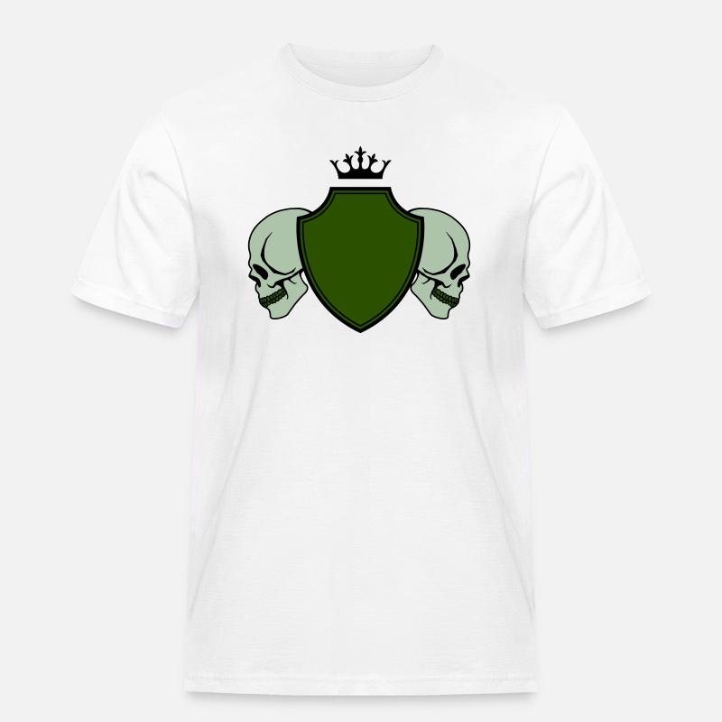 skull wappen - Männer Workwear T-Shirt - Weiß
