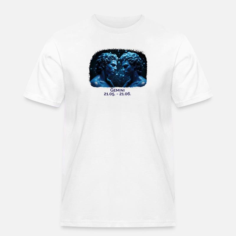 Sternzeichen Zwilling M Datum - Männer Workwear T-Shirt - Weiß
