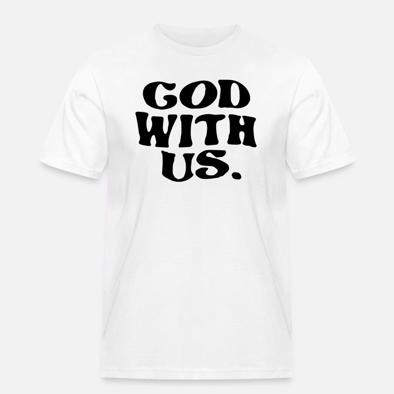 Gott sei mit uns - Männer Workwear T-Shirt - Weiß