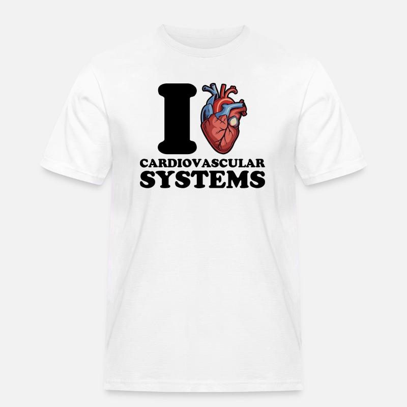 Ich liebe kardiovaskuläre Systeme - Männer Workwear T-Shirt - Weiß