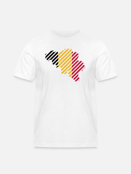 pays rayé Belgique - T-shirt Workwear homme - blanc