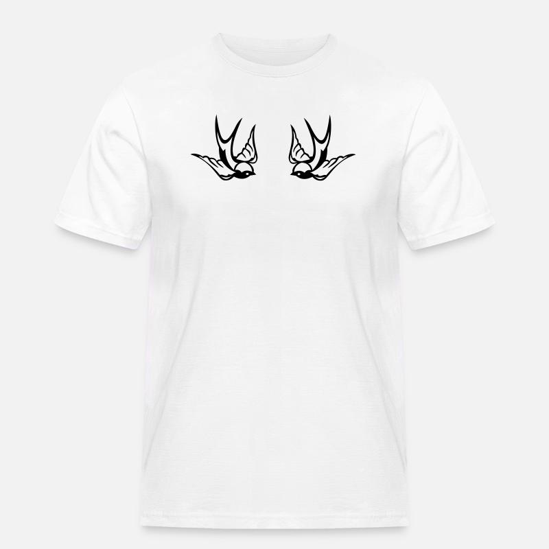 Schwalben Paar - Männer Workwear T-Shirt - Weiß