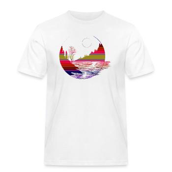 Paysages de forme géométrique - T-shirt Workwear homme - blanc - Devant - AI Model Male 185 dark (185cm)