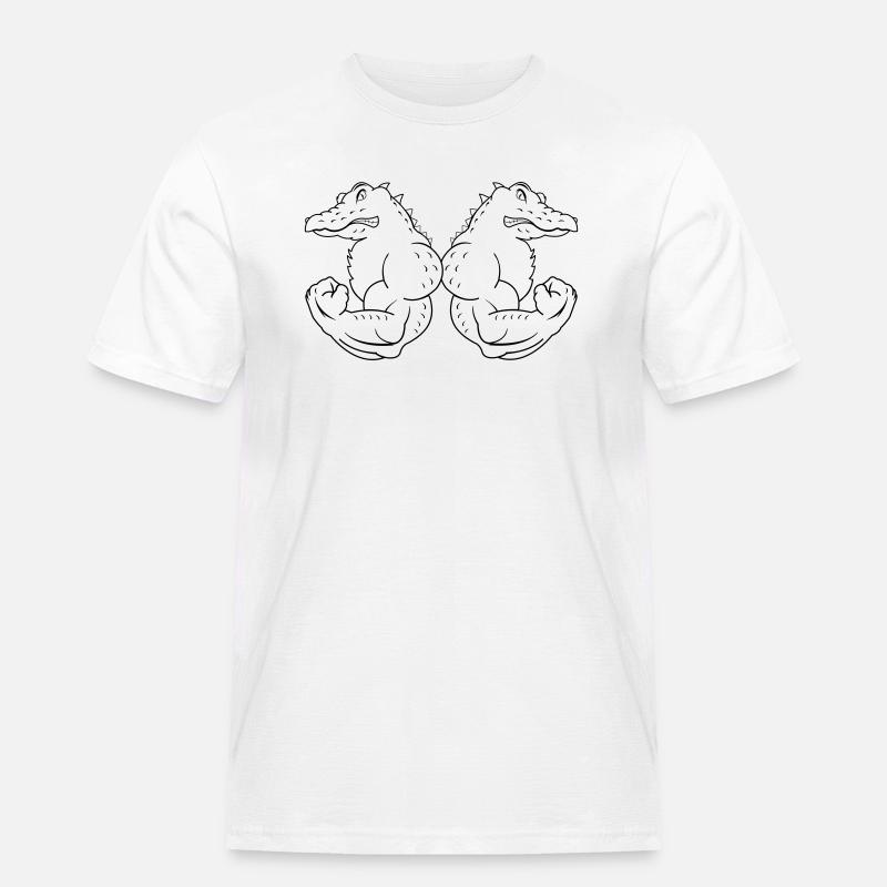 strong crocodiles - Männer Workwear T-Shirt - Weiß