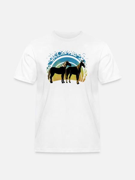 Pferde - Männer Workwear T-Shirt - Weiß
