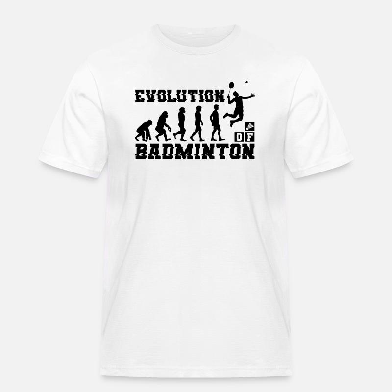 Badminton Evolution Silhouette - Männer Workwear T-Shirt - Weiß