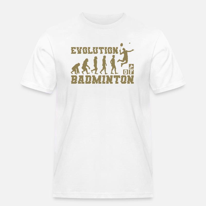 Badminton Evolution Silhouette - Männer Workwear T-Shirt - Weiß