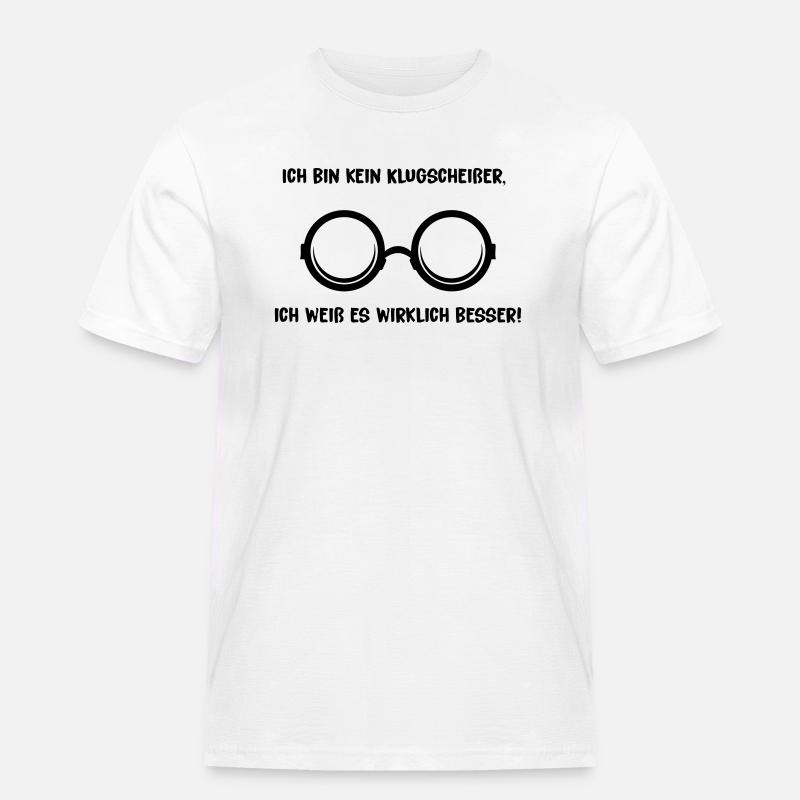 klugscheisser - Männer Workwear T-Shirt - Weiß