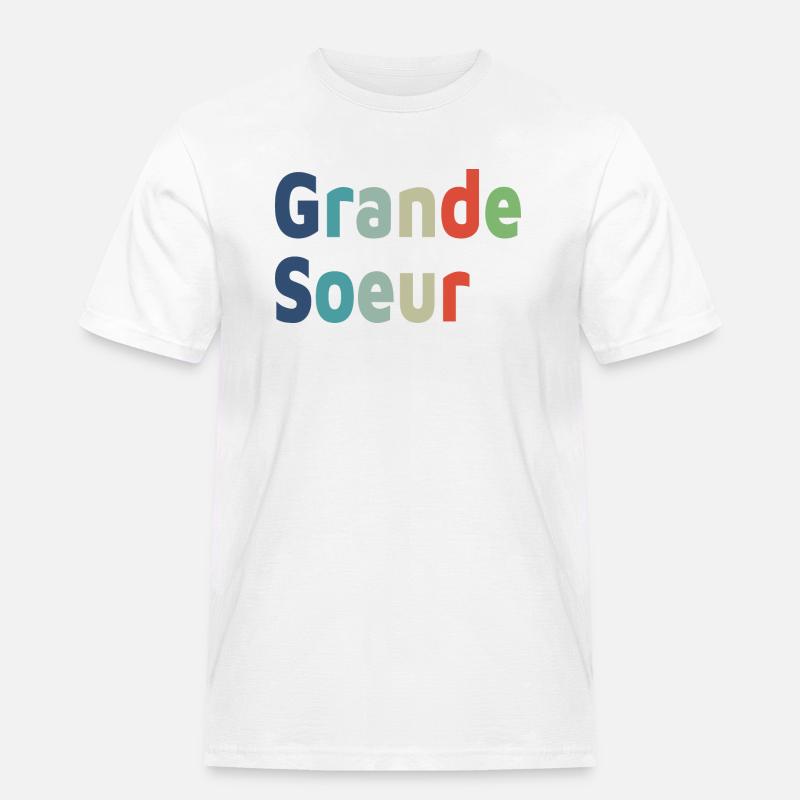 Geburt, große Schwester, großes Mädchen - Männer Workwear T-Shirt - Weiß