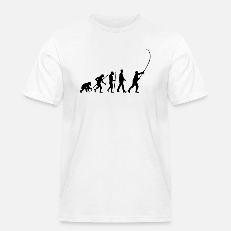 evolution_angler_042013_a_1c - Männer Workwear T-Shirt - Weiß