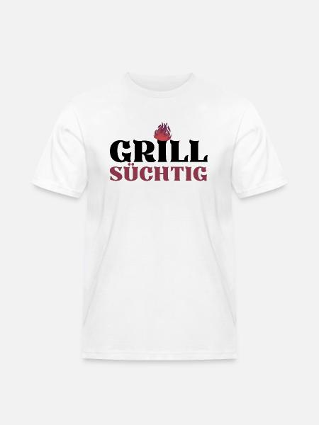 GRILLSÜCHTIG (1) - Männer Workwear T-Shirt - Weiß