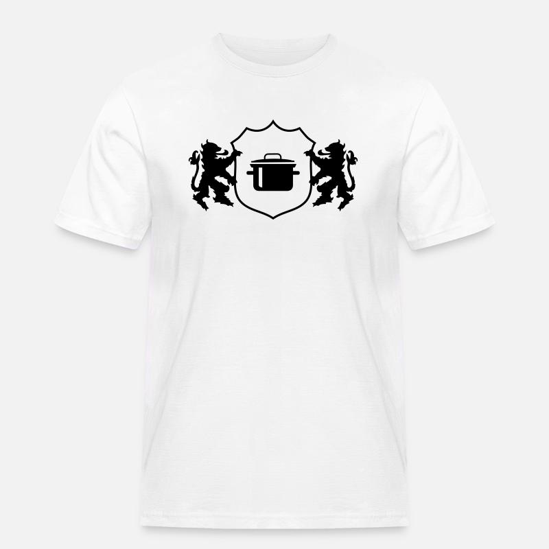 Wappen Kochtopf - Männer Workwear T-Shirt - Weiß
