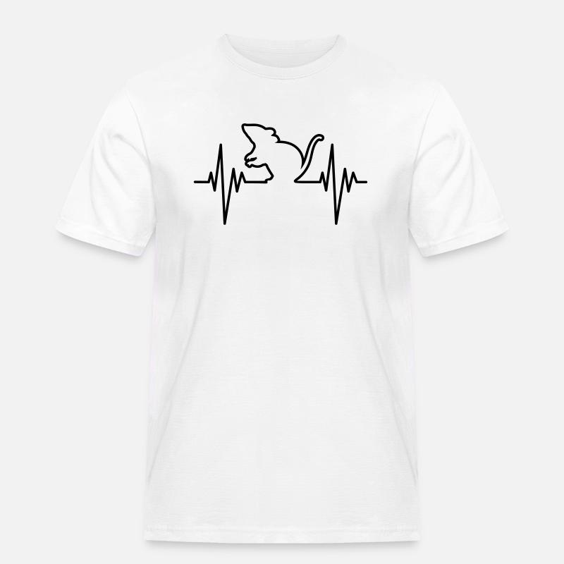Mouse Pulse - Männer Workwear T-Shirt - Weiß
