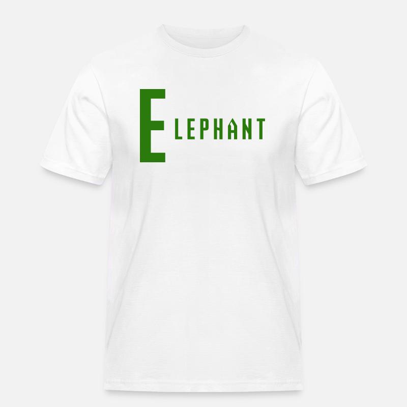 Elephant - Männer Workwear T-Shirt - Weiß