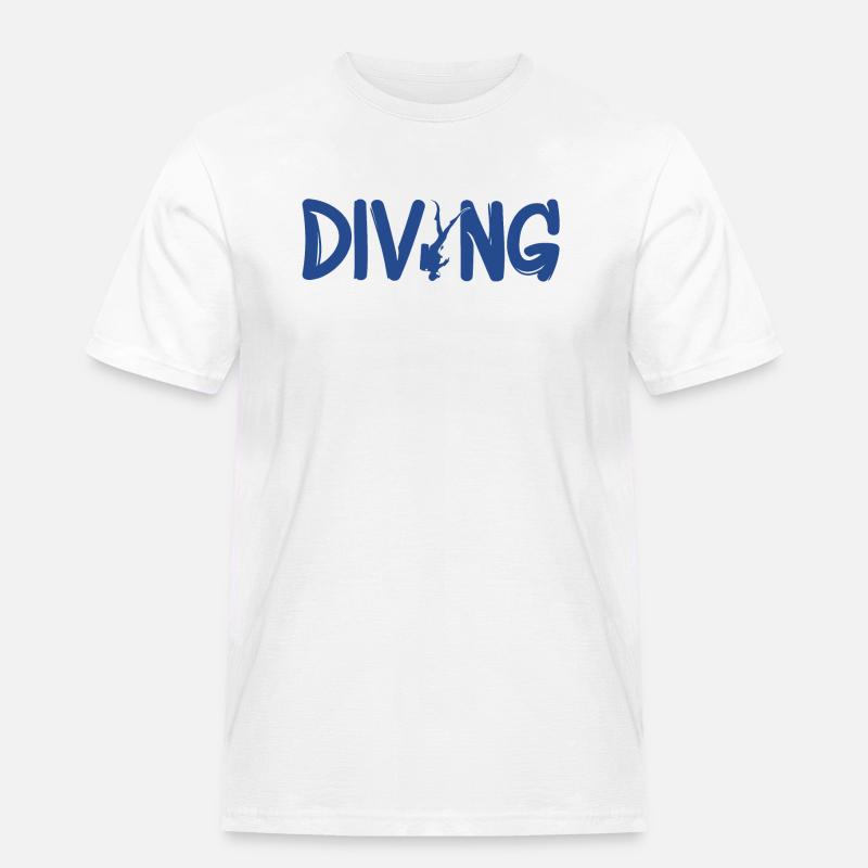 Tauchen - Männer Workwear T-Shirt - Weiß