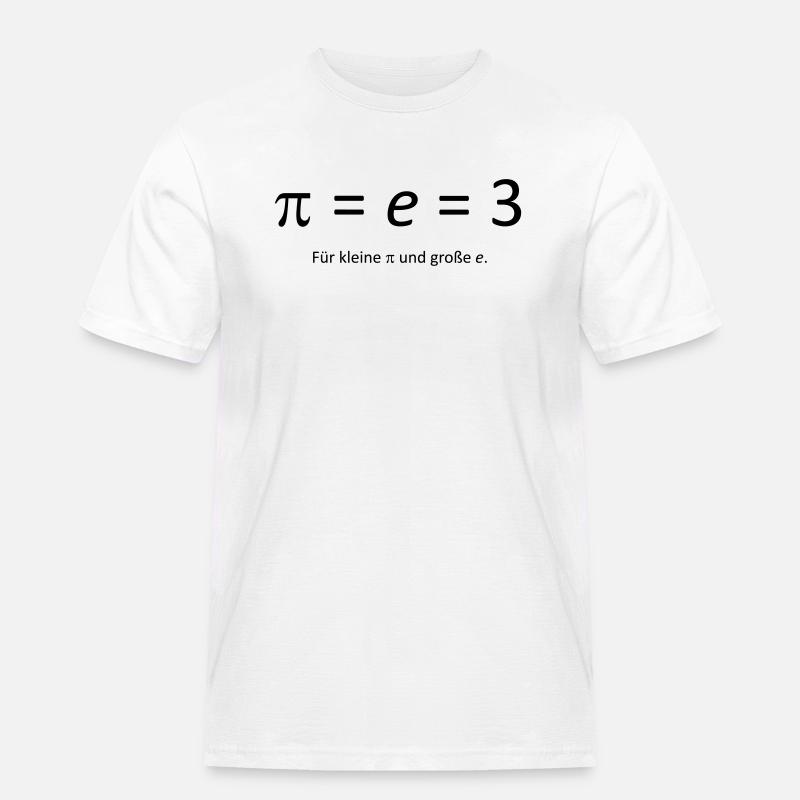Pi = e = 3 - Männer Workwear T-Shirt - Weiß