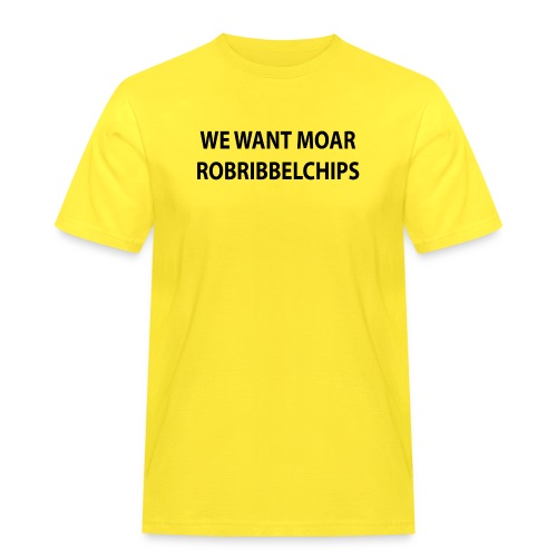 We want Moar RobRibbelchips T-Shirt (Male) - Men's Workwear T-Shirt