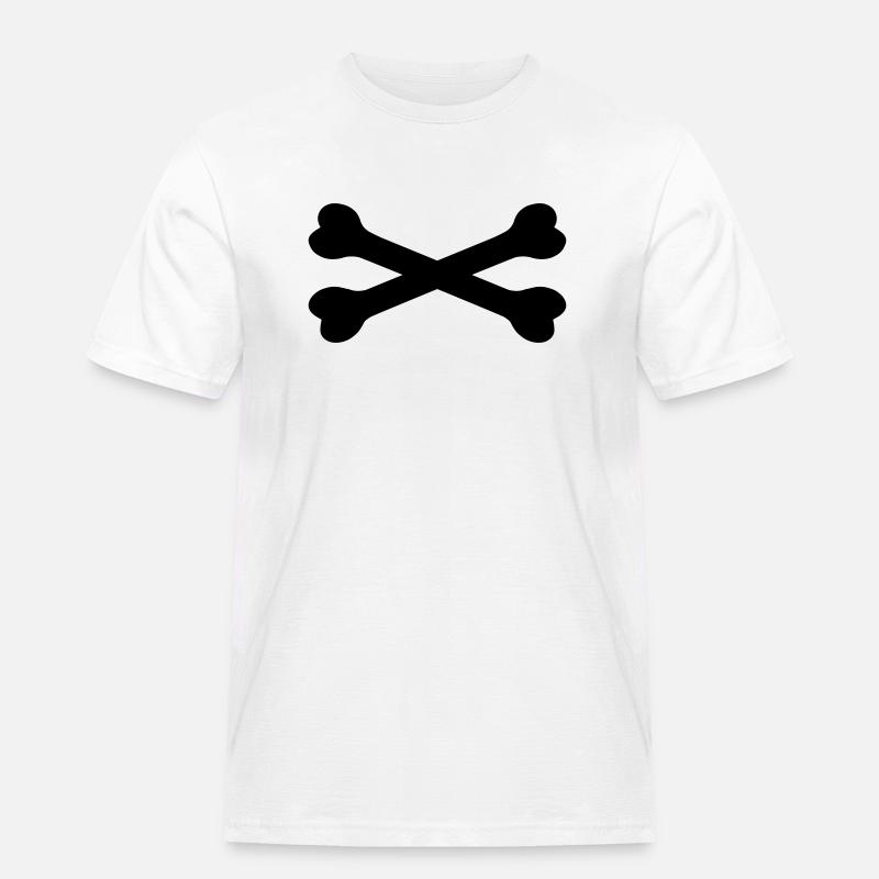 Knochen - Männer Workwear T-Shirt - Weiß