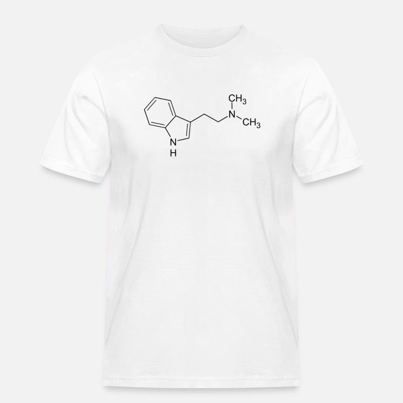 DMT Dimethyltryptamin Strukturformel - Männer Workwear T-Shirt - Weiß