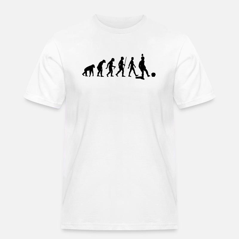 Evolution Tippkick - Männer Workwear T-Shirt - Weiß