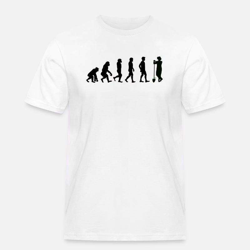 Evolution Landwirt - Männer Workwear T-Shirt - Weiß