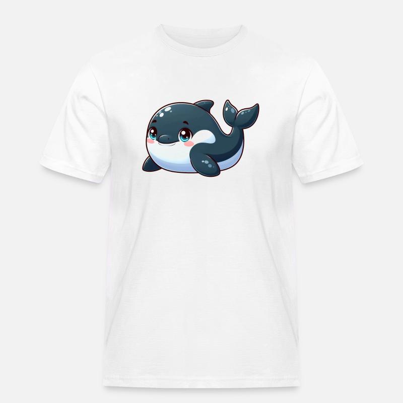 Schwertwal - Männer Workwear T-Shirt - Weiß