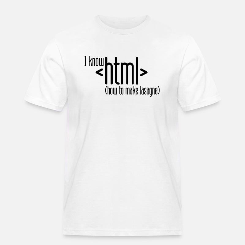 i know html - Men's Workwear T-Shirt - white
