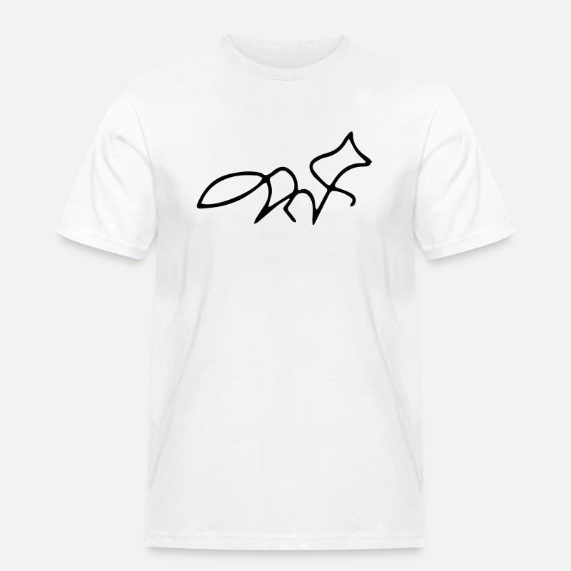 Fox oneline - Männer Workwear T-Shirt - Weiß